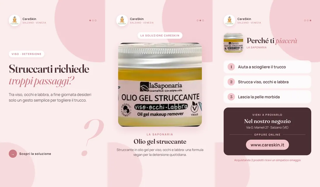 Le 3 storie di La Saponaria Olio gel struccante