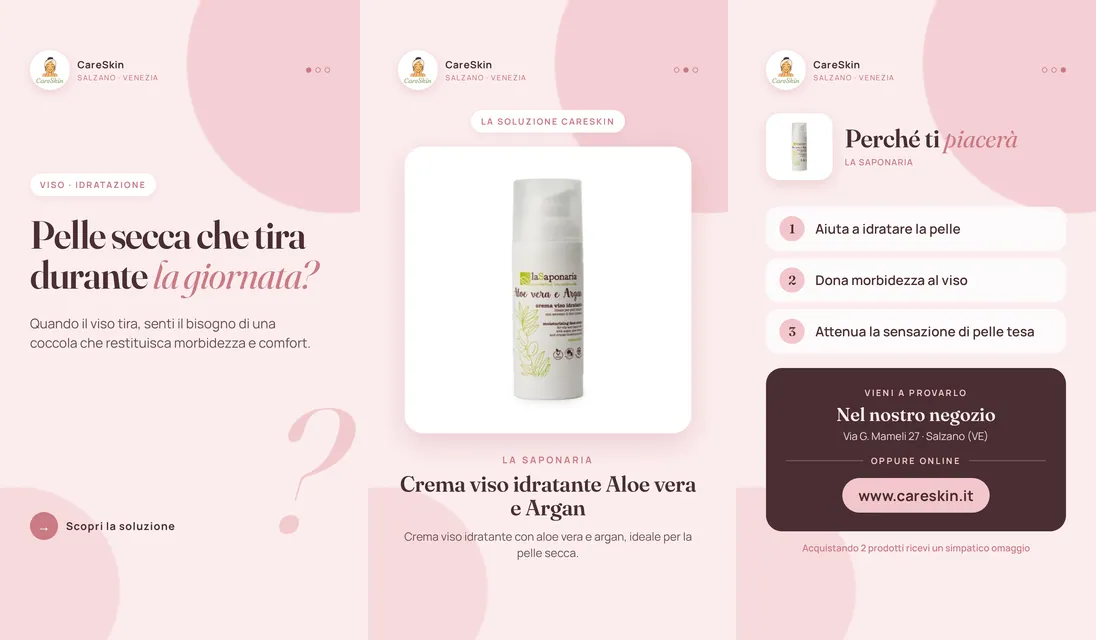 Le 3 storie di La Saponaria Crema viso idratante Aloe vera e Argan