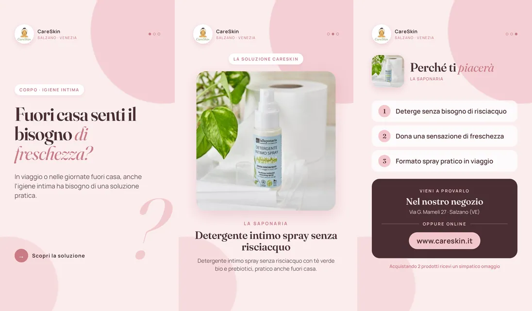 Le 3 storie di La Saponaria Detergente intimo spray senza risciacquo