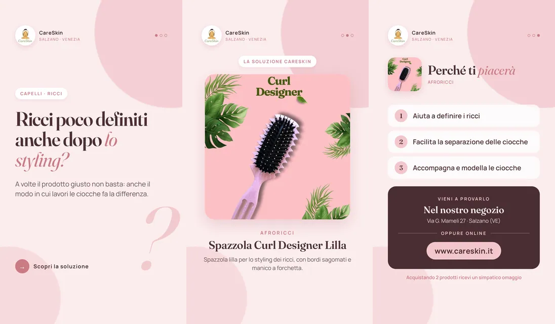 Le 3 storie di Afroricci Spazzola Curl Designer Lilla