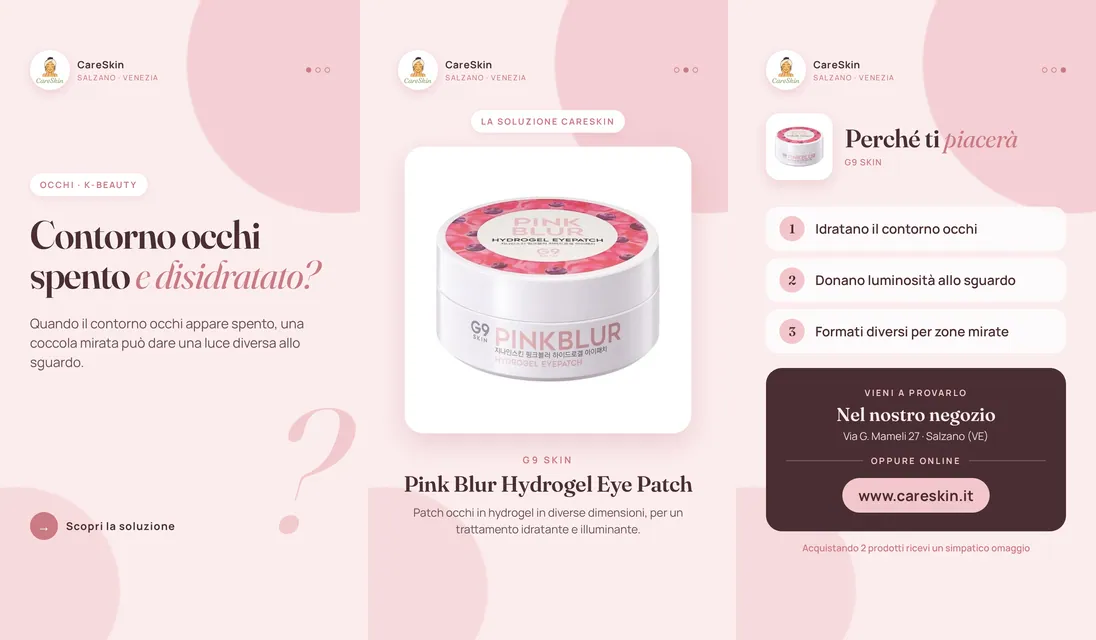 Le 3 storie di G9 Skin Pink Blur Hydrogel Eye Patch