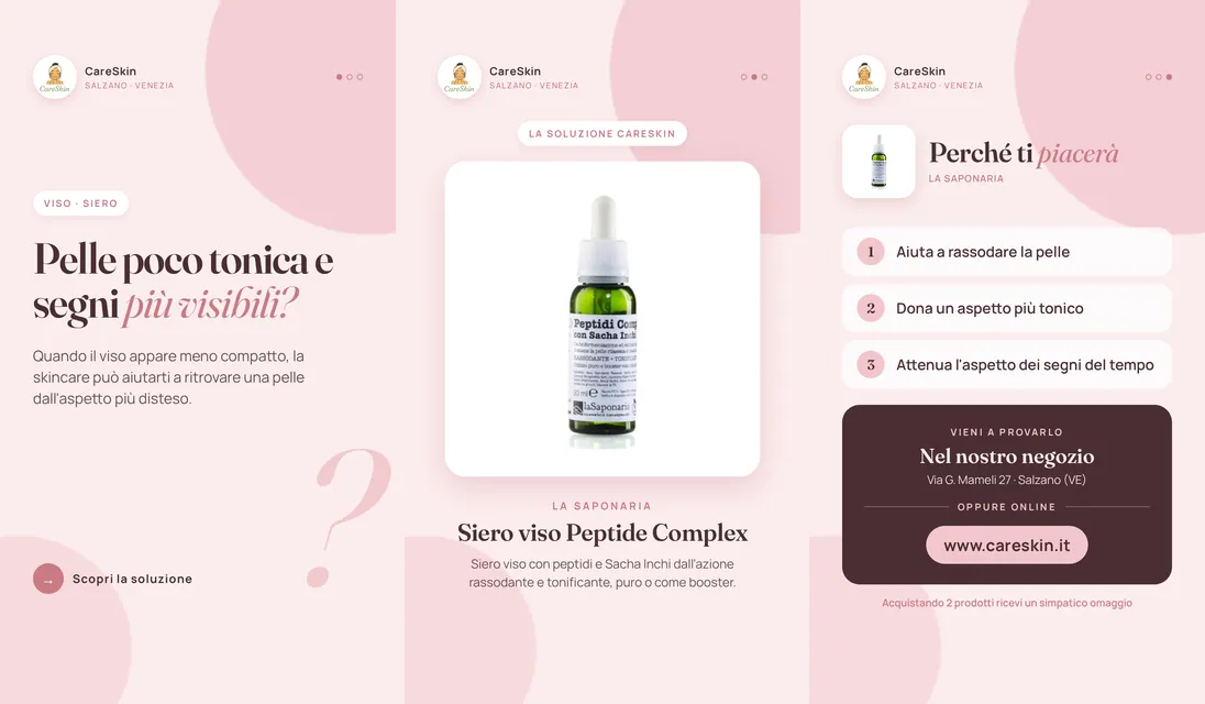 Le 3 storie di La Saponaria Siero viso Peptide Complex