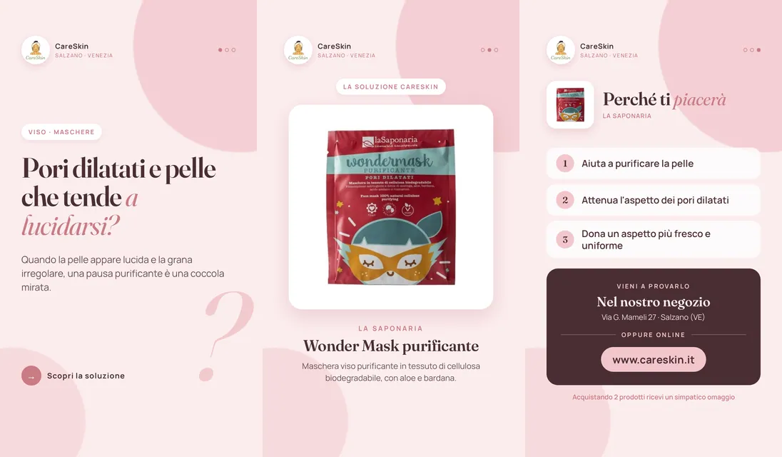 Le 3 storie di La Saponaria Wonder Mask purificante