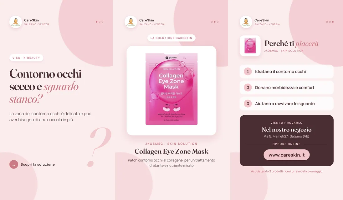 Le 3 storie di Jkosmec · Skin Solution Collagen Eye Zone Mask