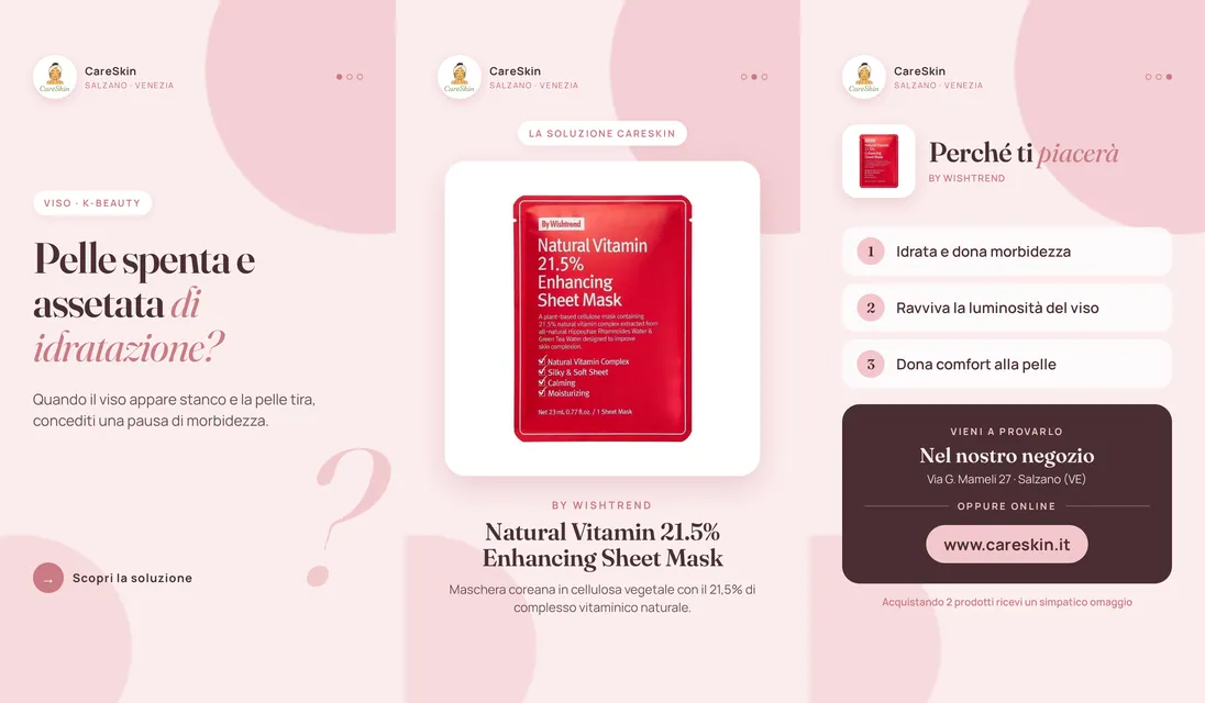 Le 3 storie di By Wishtrend Natural Vitamin 21.5% Enhancing Sheet Mask
