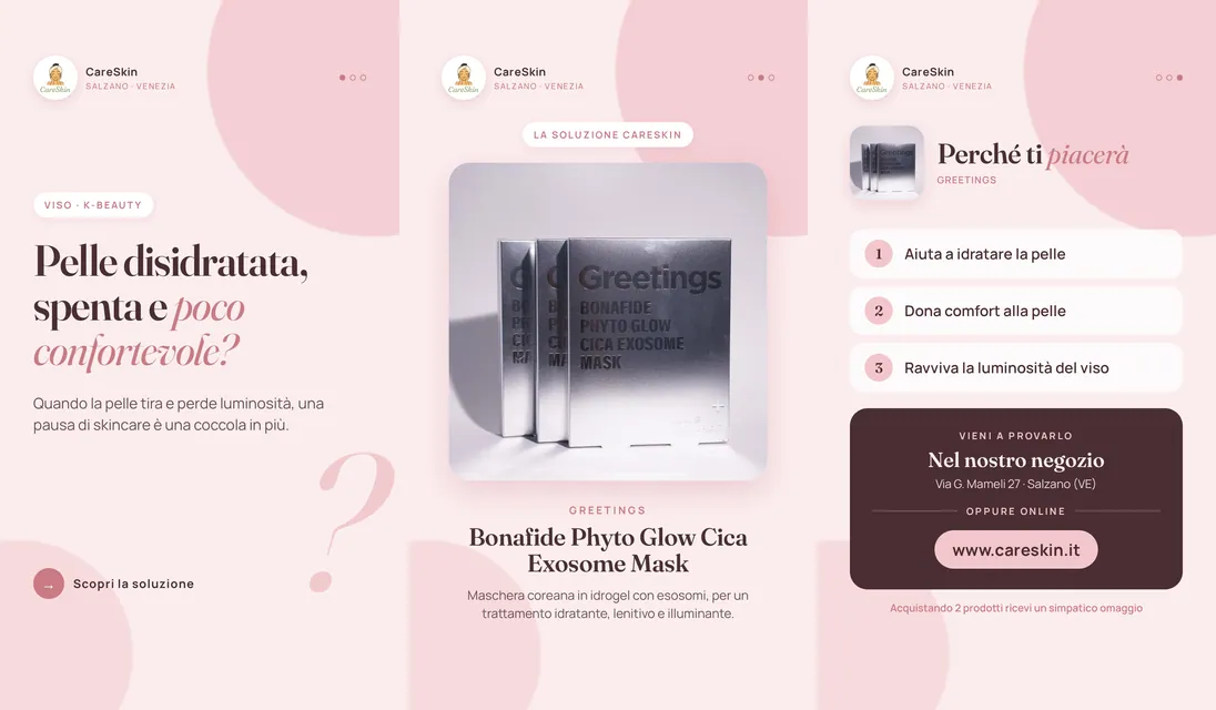 Le 3 storie di Greetings Bonafide Phyto Glow Cica Exosome Mask