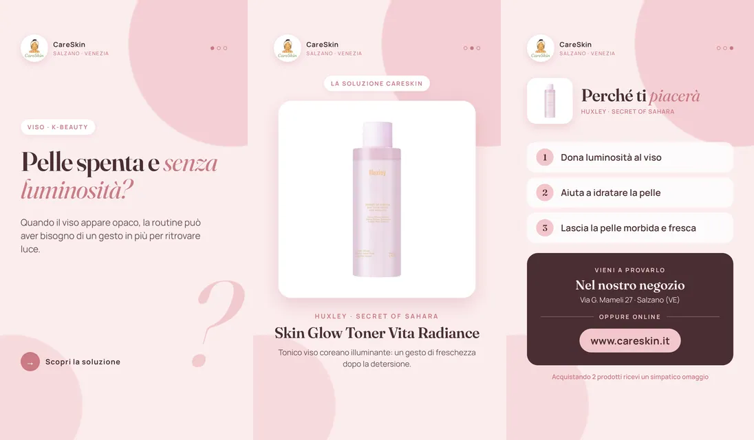 Le 3 storie di Huxley · Secret of Sahara Skin Glow Toner Vita Radiance