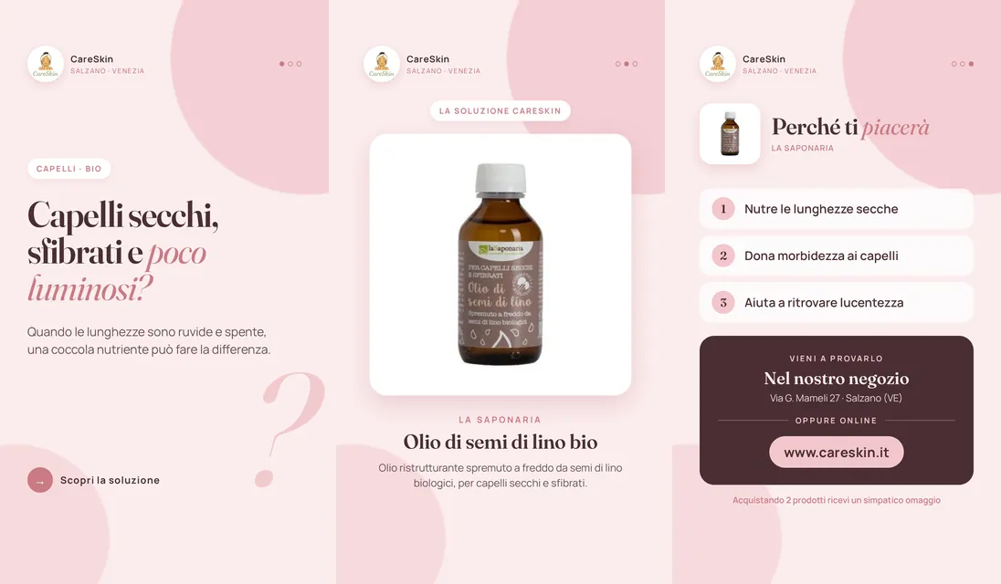 Le 3 storie di La Saponaria Olio di semi di lino bio