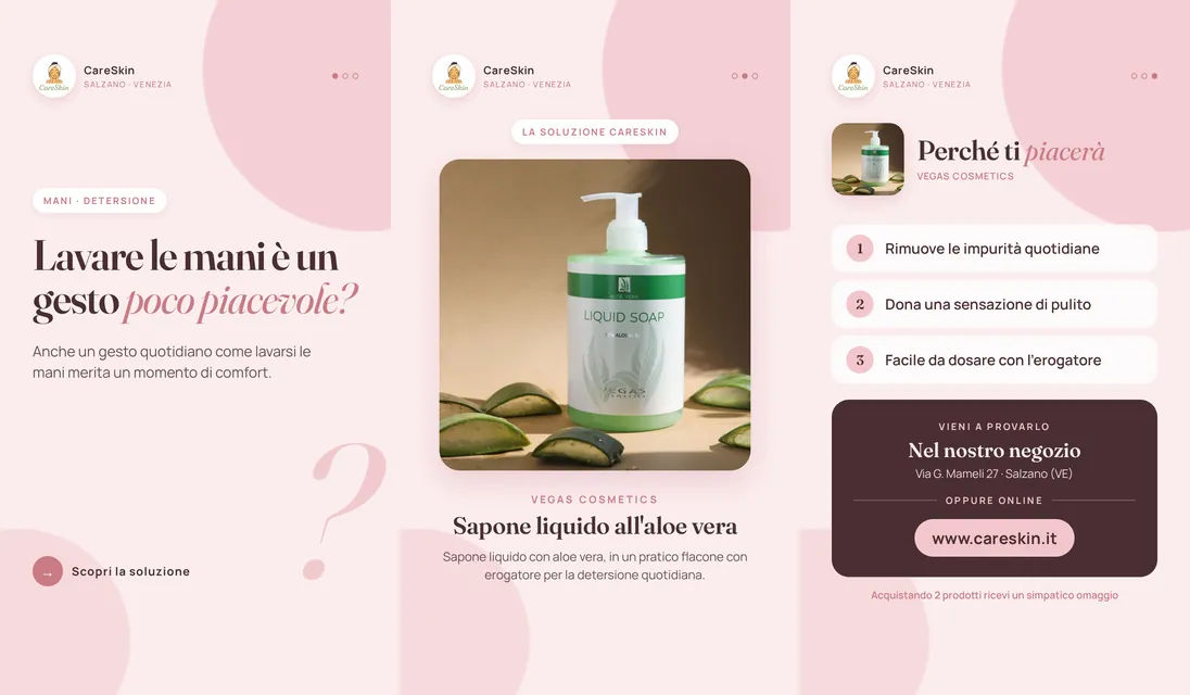 Le 3 storie di Vegas Cosmetics Sapone liquido all'aloe vera