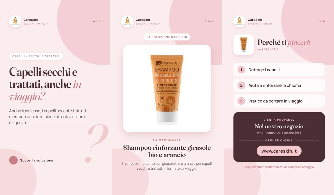 Le 3 storie di La Saponaria Shampoo rinforzante girasole bio e arancio