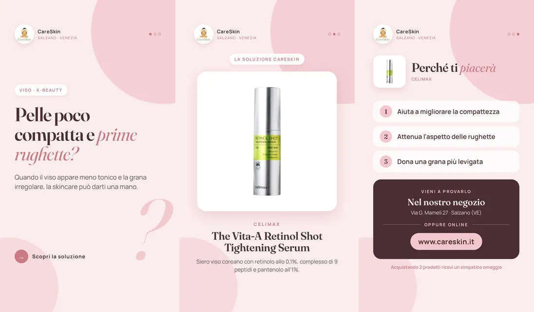 Le 3 storie di Celimax The Vita-A Retinol Shot Tightening Serum