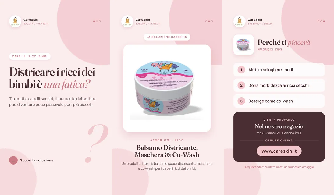Le 3 storie di AfroRicci · Kids Balsamo Districante, Maschera & Co-Wash