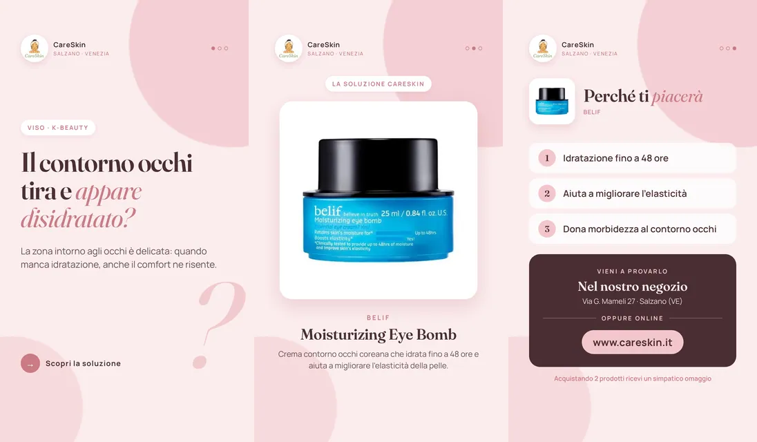 Le 3 storie di Belif Moisturizing Eye Bomb