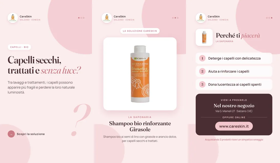 Le 3 storie di La Saponaria Shampoo bio rinforzante Girasole