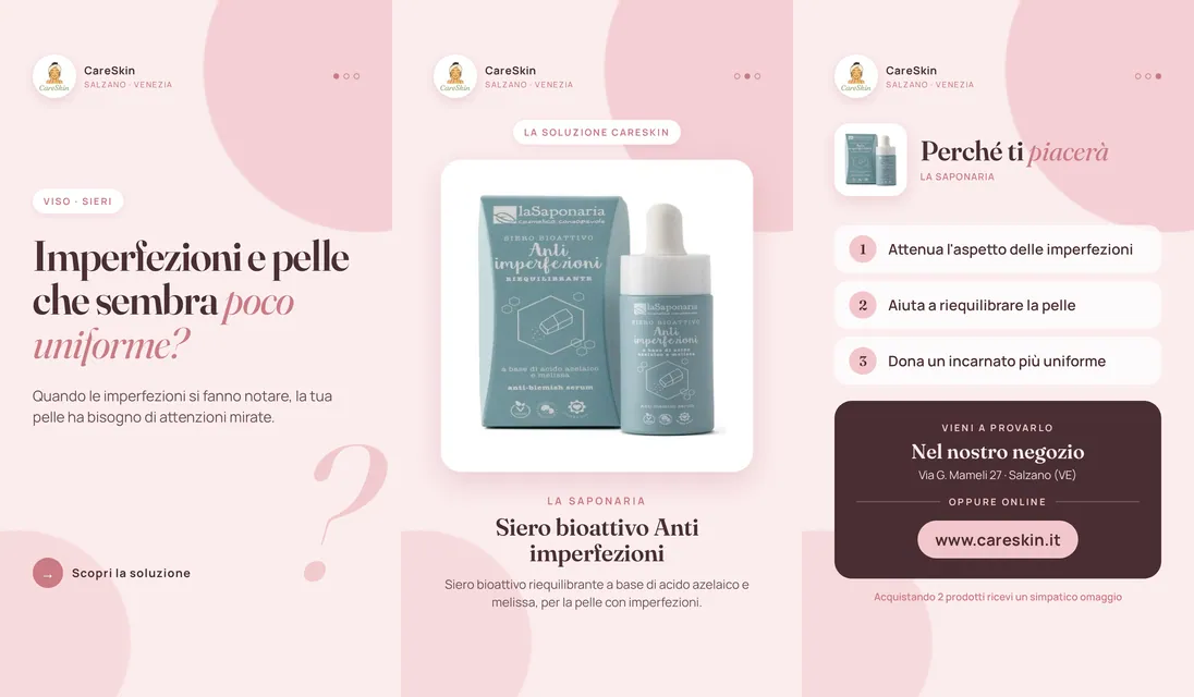 Le 3 storie di La Saponaria Siero bioattivo Anti imperfezioni