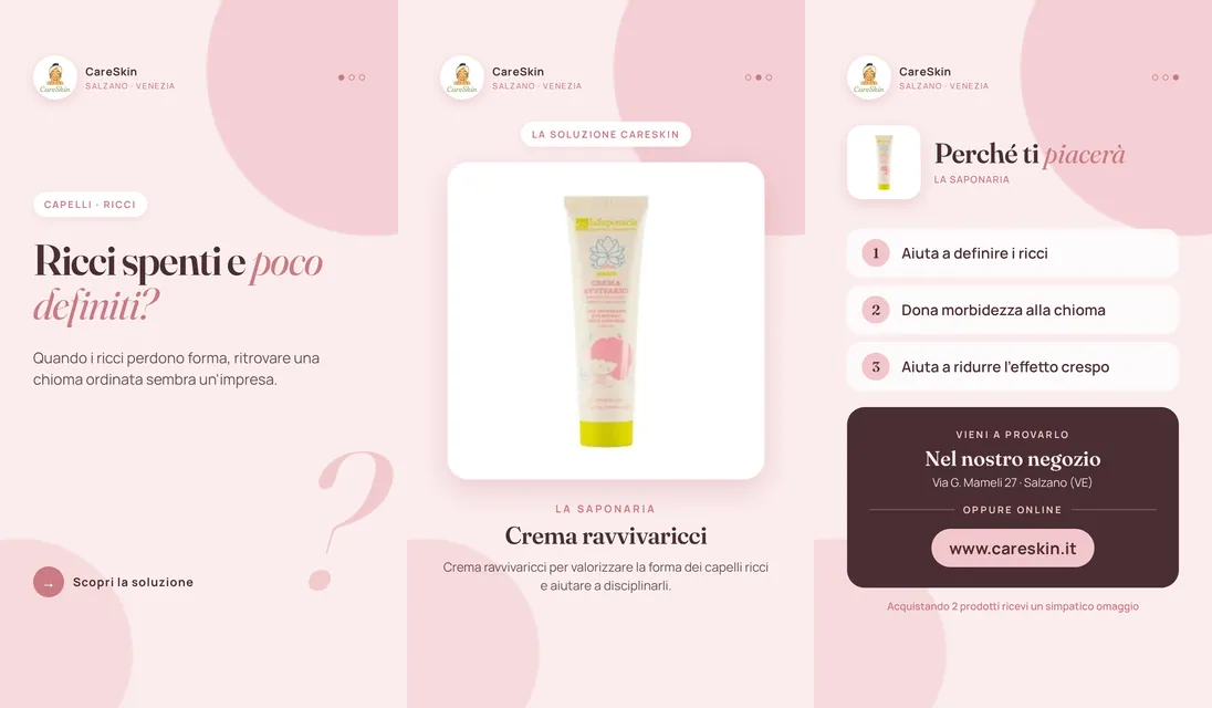 Le 3 storie di La Saponaria Crema ravvivaricci