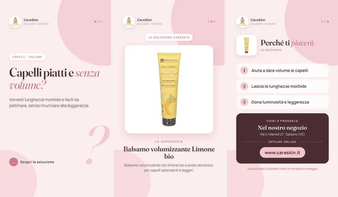 Le 3 storie di La Saponaria Balsamo volumizzante Limone bio