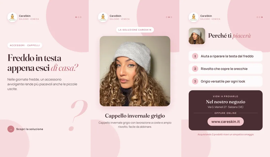 Le 3 storie di Cappello invernale grigio