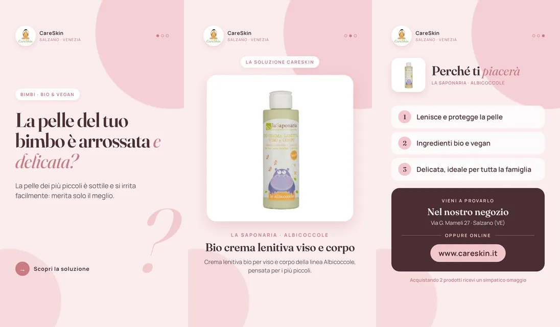 Le 3 storie di La Saponaria · Albicoccole Bio crema lenitiva viso e corpo