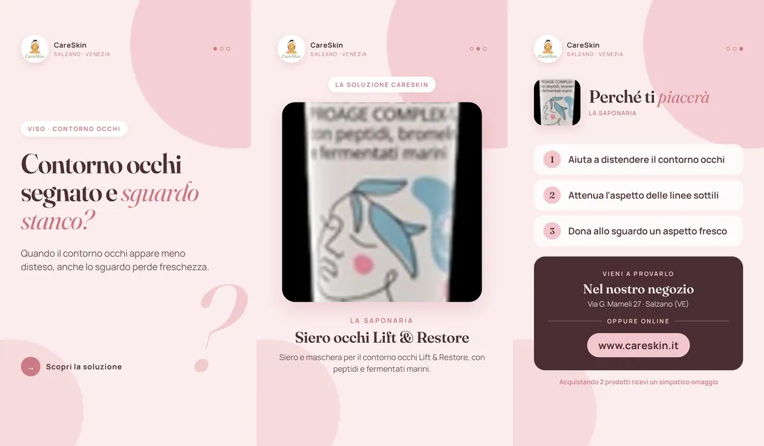 Le 3 storie di La Saponaria Siero occhi Lift & Restore