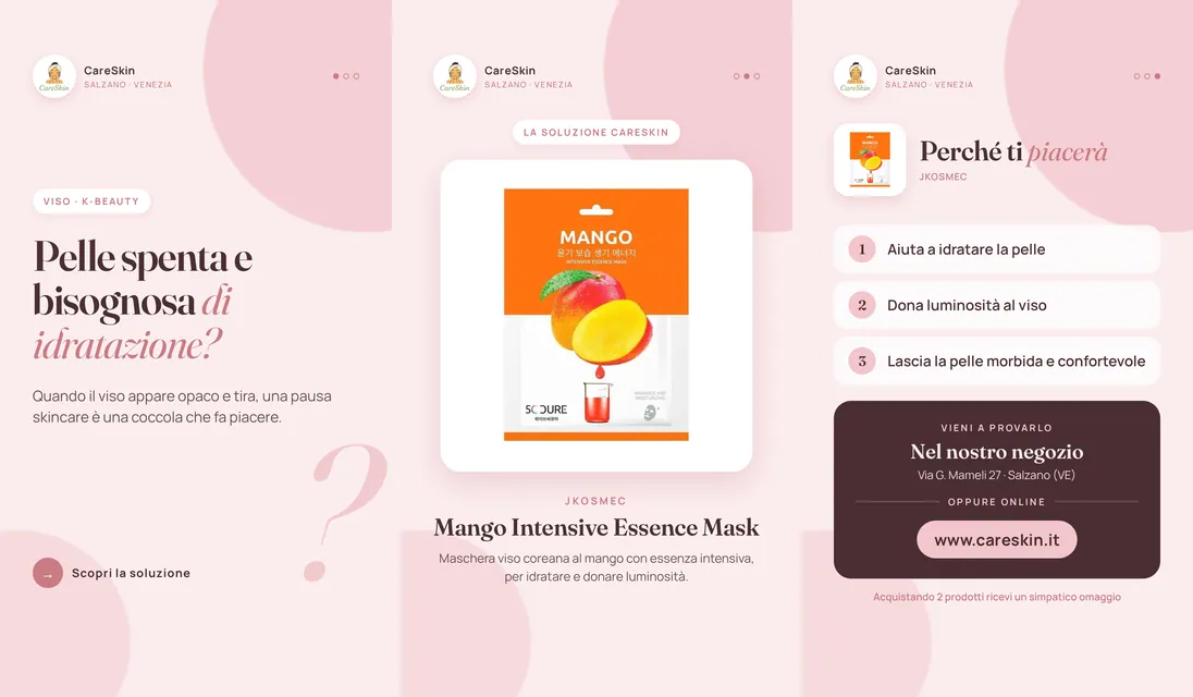 Le 3 storie di Jkosmec Mango Intensive Essence Mask