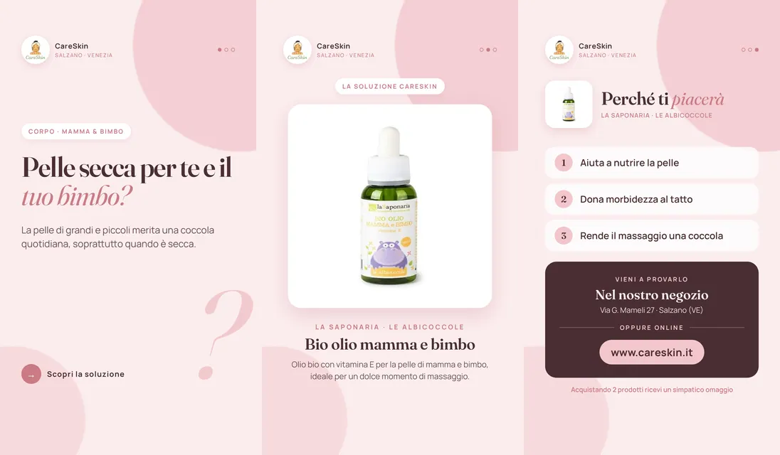 Le 3 storie di La Saponaria · Le Albicoccole Bio olio mamma e bimbo
