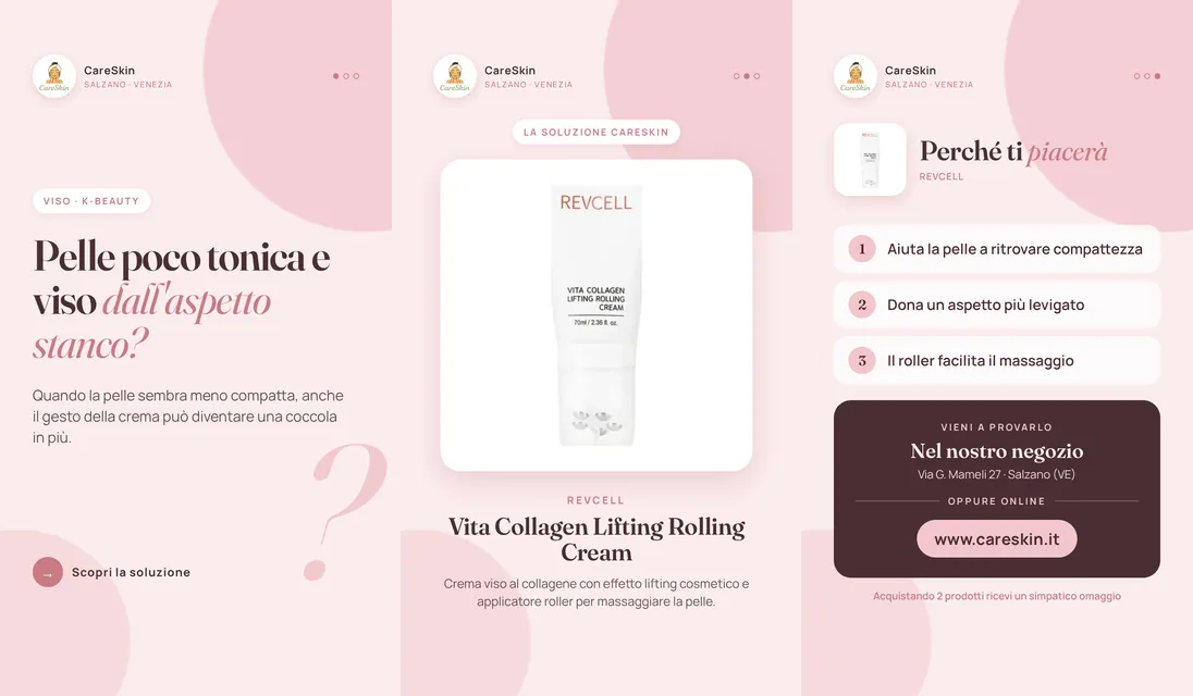 Le 3 storie di Revcell Vita Collagen Lifting Rolling Cream