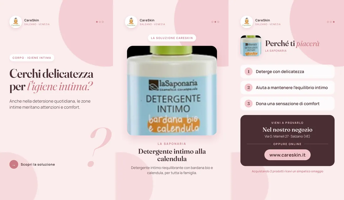 Le 3 storie di La Saponaria Detergente intimo alla calendula