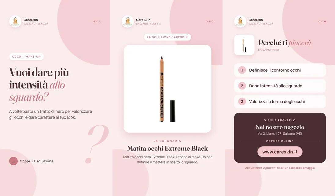 Le 3 storie di La Saponaria Matita occhi Extreme Black
