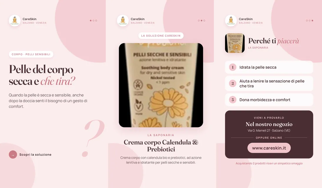 Le 3 storie di La Saponaria Crema corpo Calendula & Prebiotici