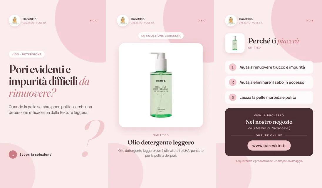 Le 3 storie di Omitted Olio detergente leggero