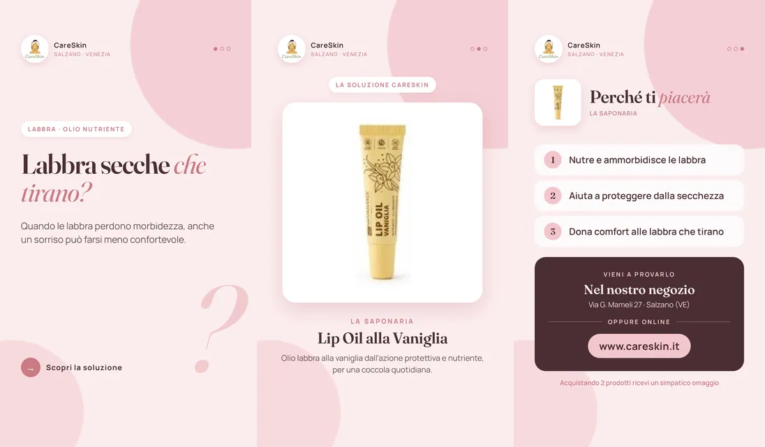 Le 3 storie di La Saponaria Lip Oil alla Vaniglia