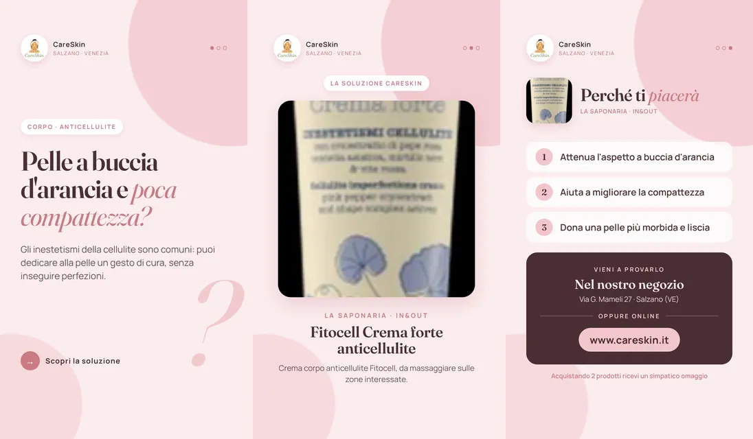 Le 3 storie di La Saponaria · In&Out Fitocell Crema forte anticellulite