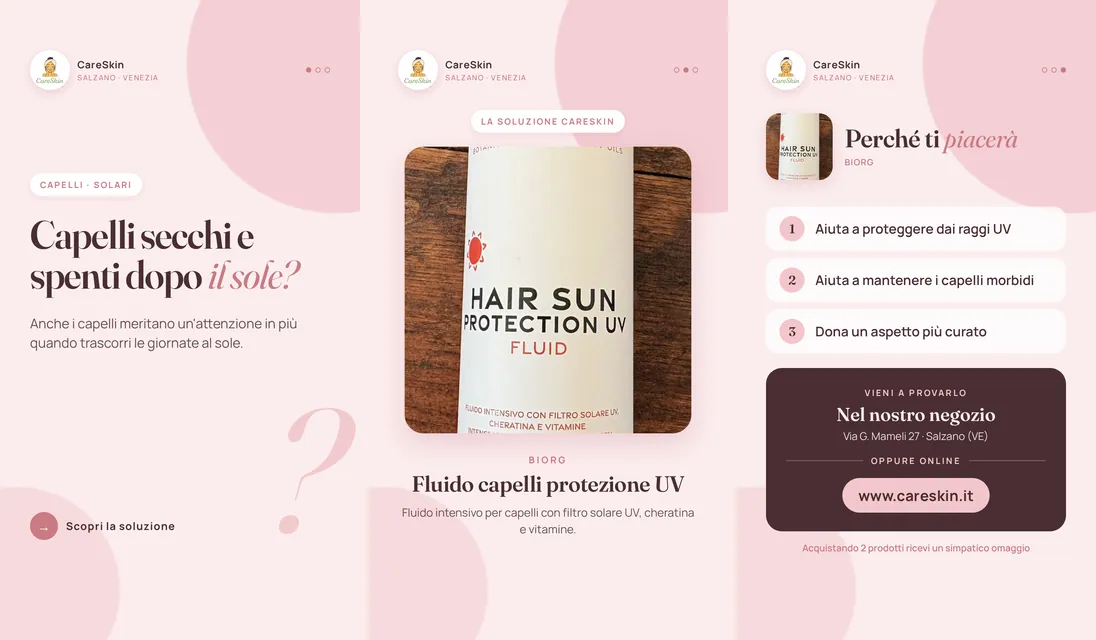 Le 3 storie di BIORG Fluido capelli protezione UV