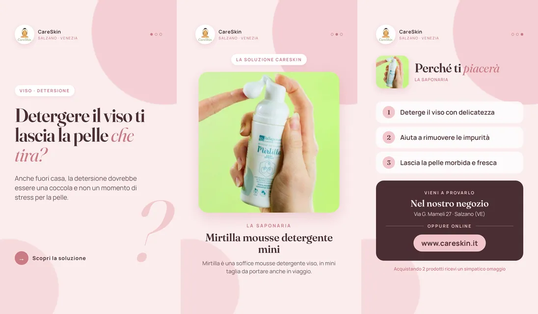 Le 3 storie di La Saponaria Mirtilla mousse detergente mini