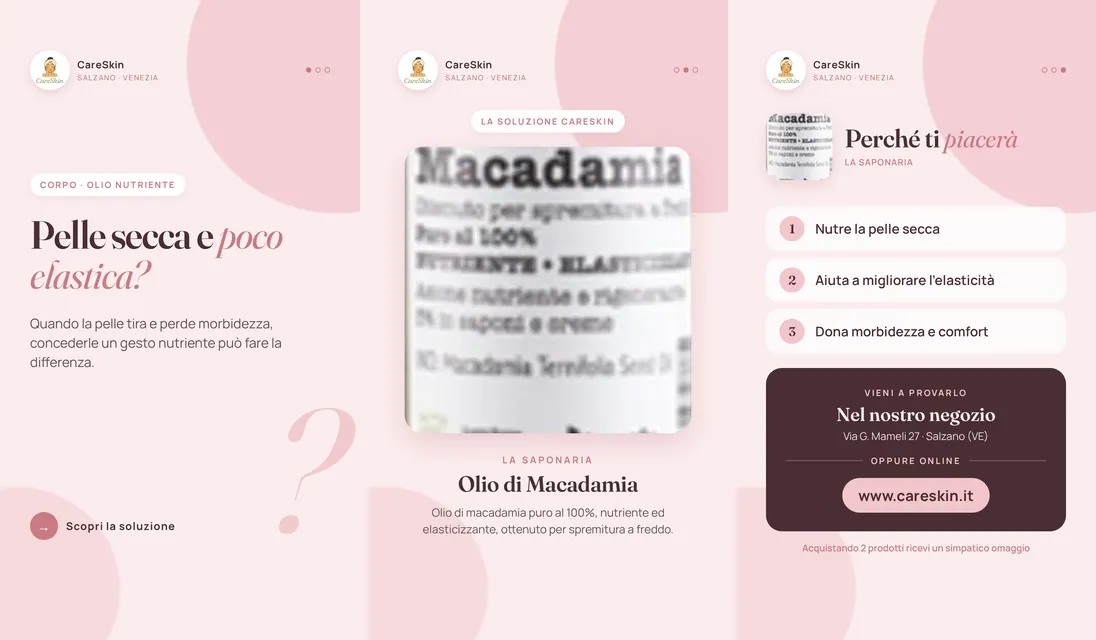 Le 3 storie di La Saponaria Olio di Macadamia