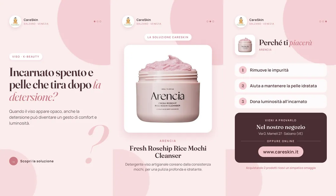 Le 3 storie di Arencia Fresh Rosehip Rice Mochi Cleanser