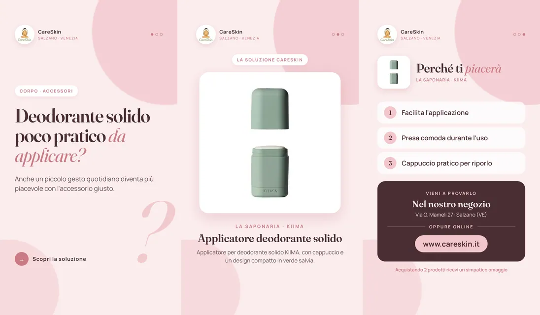 Le 3 storie di La Saponaria · KIIMA Applicatore deodorante solido