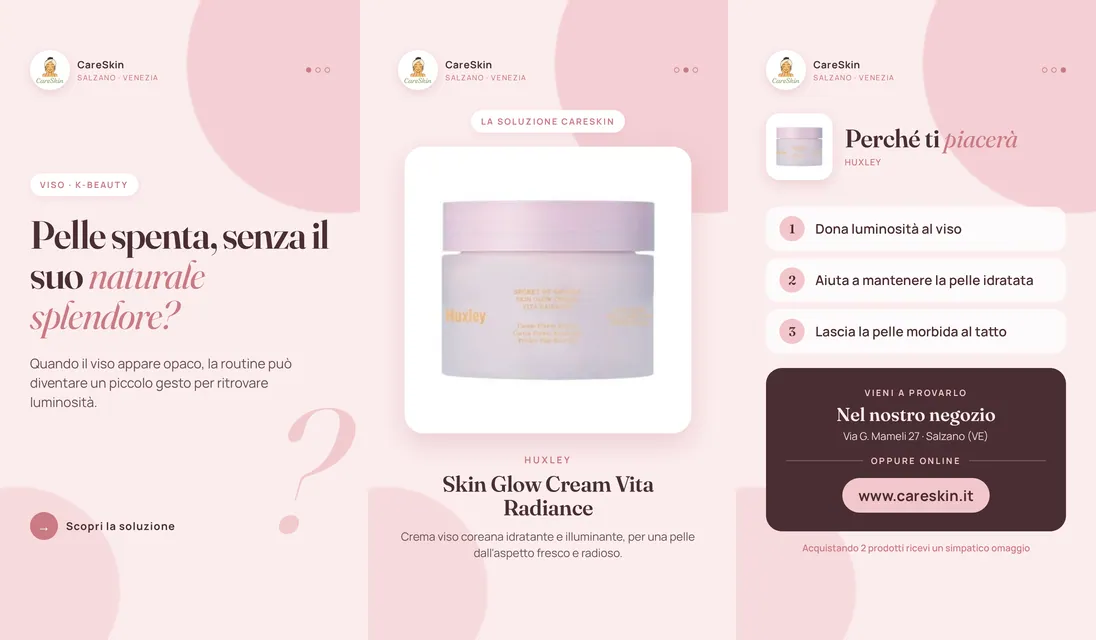 Le 3 storie di Huxley Skin Glow Cream Vita Radiance