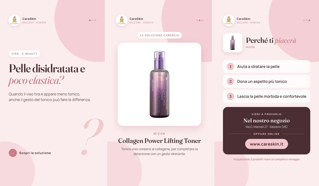 Le 3 storie di Mizon Collagen Power Lifting Toner