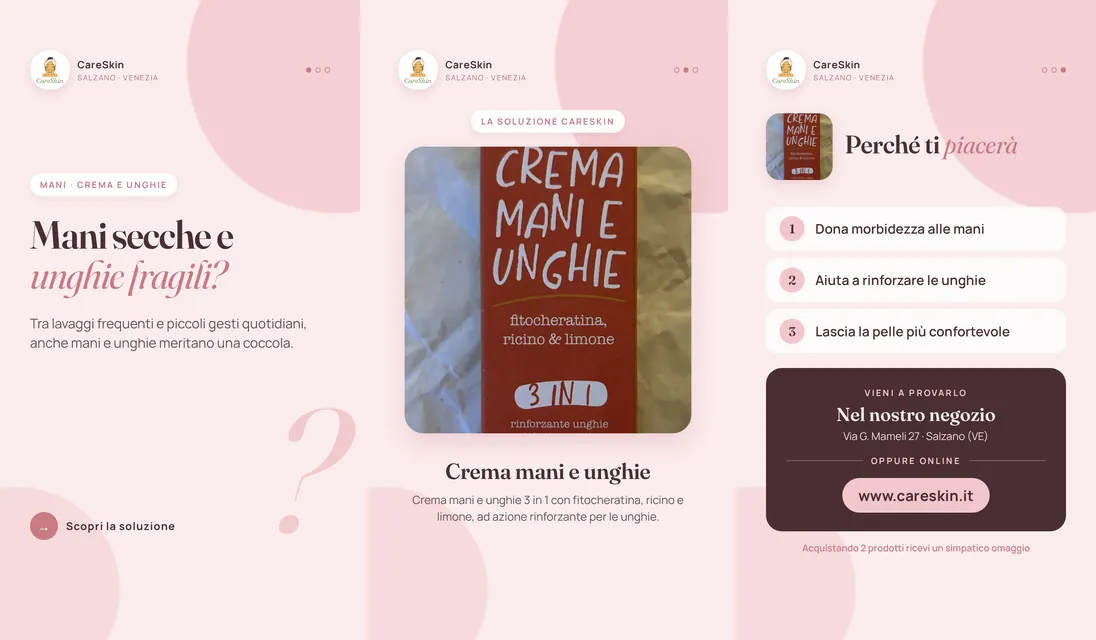 Le 3 storie di Crema mani e unghie