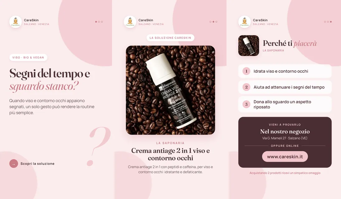 Le 3 storie di La Saponaria Crema antiage 2 in 1 viso e contorno occhi