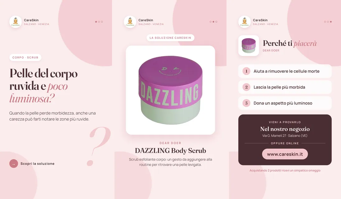 Le 3 storie di Dear Doer DAZZLING Body Scrub