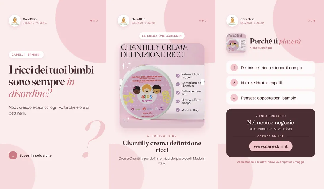 Le 3 storie di AfroRicci Kids Chantilly crema definizione ricci