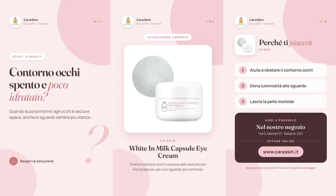 Le 3 storie di G9 Skin White In Milk Capsule Eye Cream