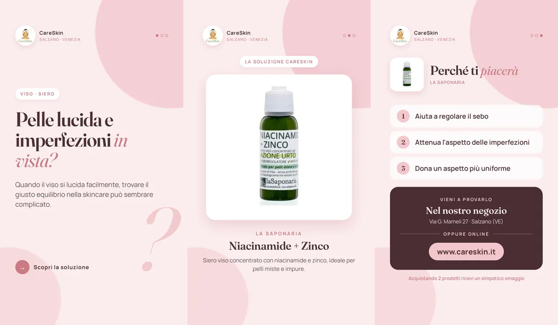 Le 3 storie di La Saponaria Niacinamide + Zinco