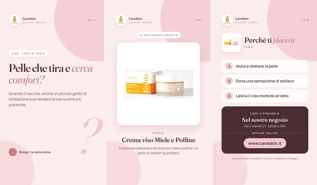 Le 3 storie di Kubla Crema viso Miele e Polline