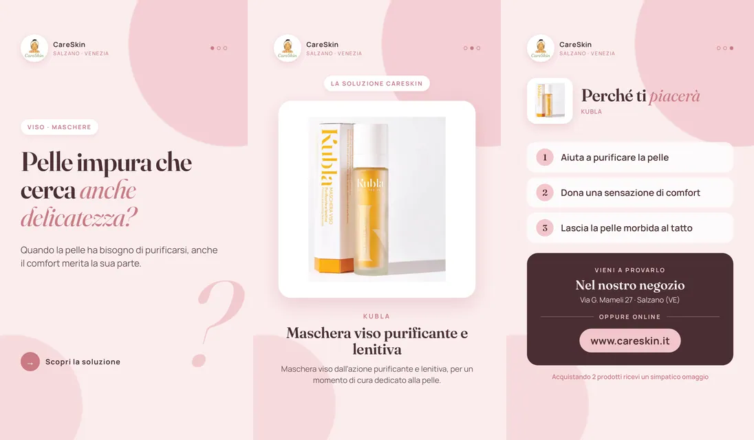 Le 3 storie di Kubla Maschera viso purificante e lenitiva