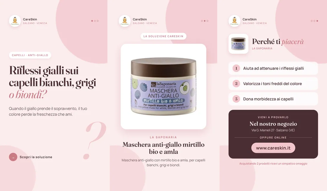 Le 3 storie di La Saponaria Maschera anti-giallo mirtillo bio e amla