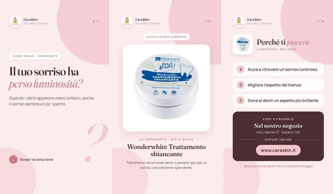 Le 3 storie di La Saponaria · Bio & Smile Wonderwhite Trattamento sbiancante